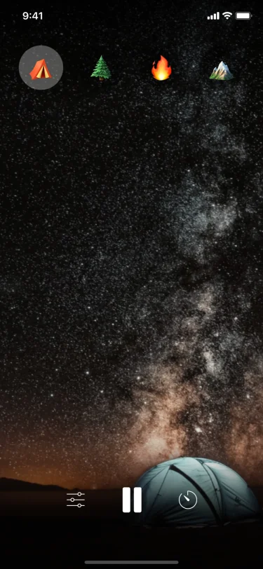 Sleep Relax app - Stars soundscape with sound mixer