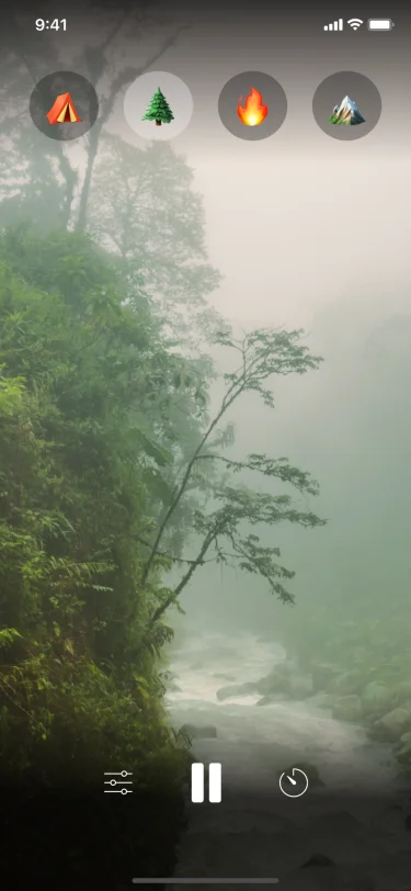 Sleep Relax app - Forest scene playing